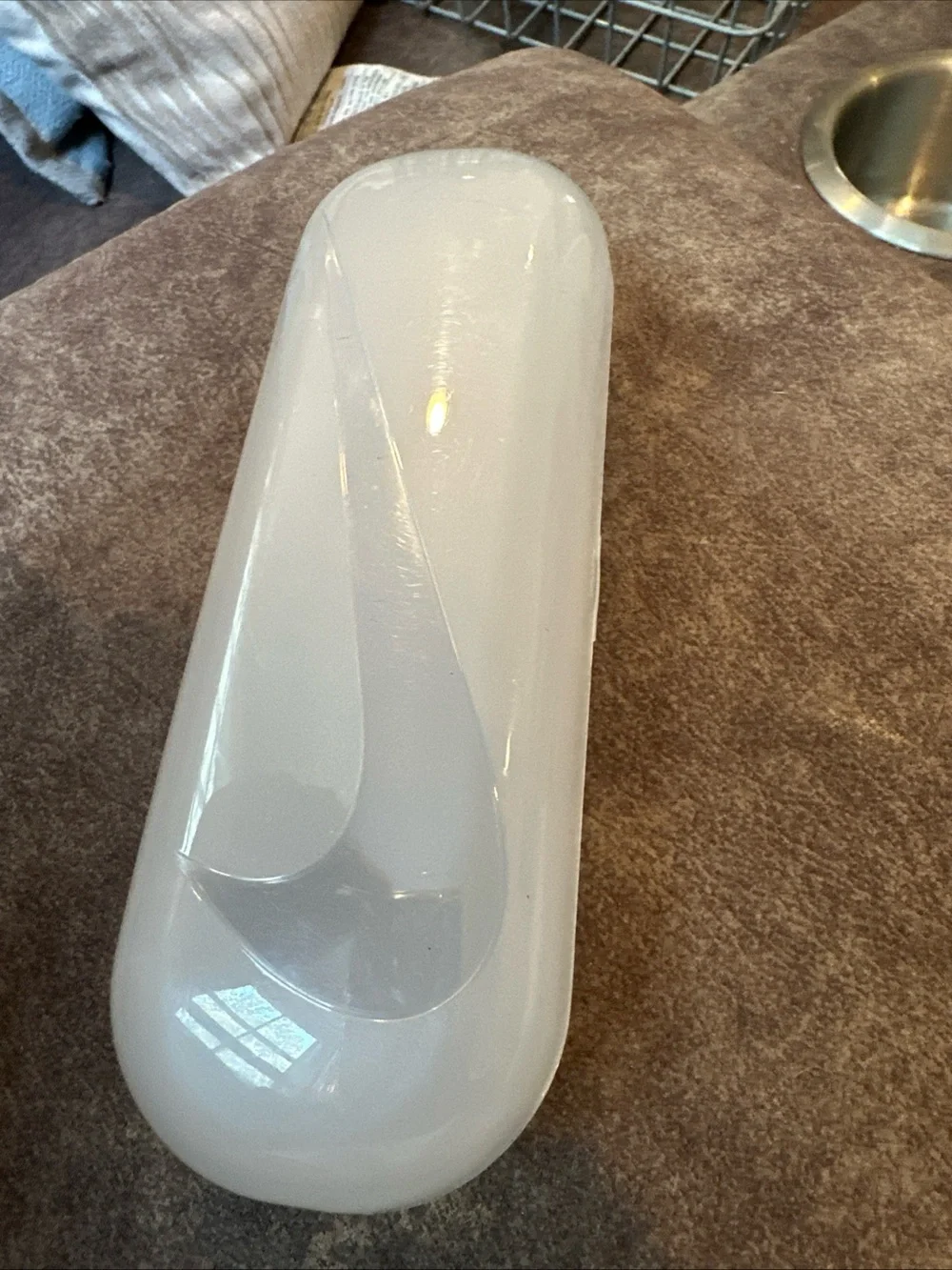 Nike White Sunglasses Case with Translucent Swoosh